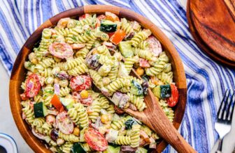 Whipped Feta Greek Pasta Salad